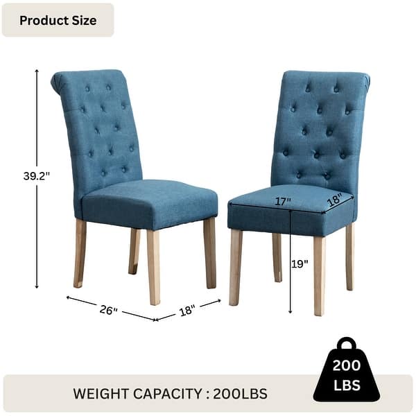 dimension image slide 3 of 6, Copper Grove Schwalbach Upholstered Parsons Dining Chair (Set of 2)