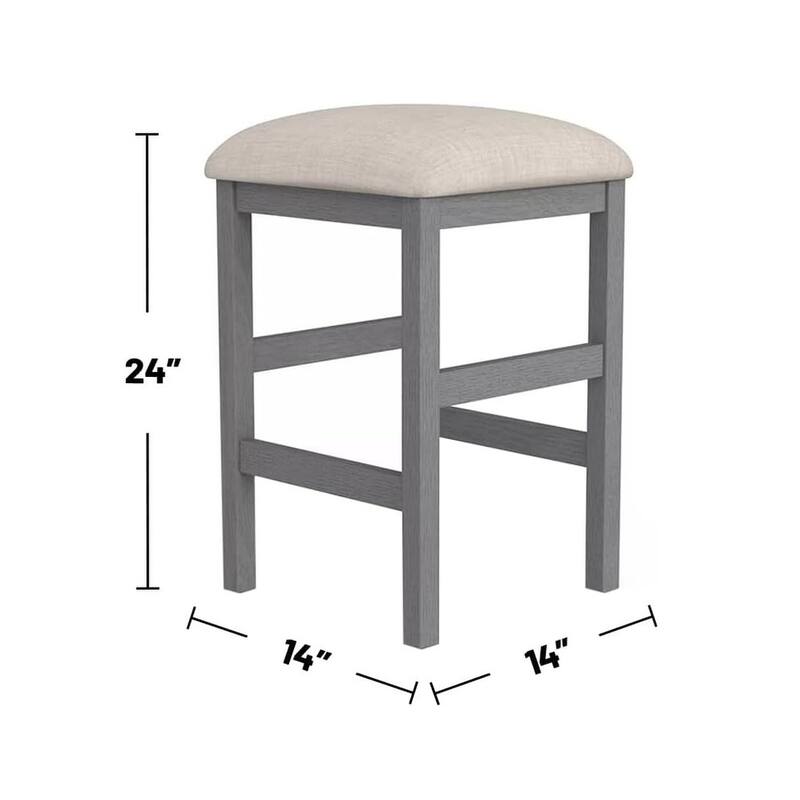 Rustic 3pc Dining Set Counter Height Dining Table w Storage drawer Faux Marble Top 2x Stools Light Gray Dining Room Furn