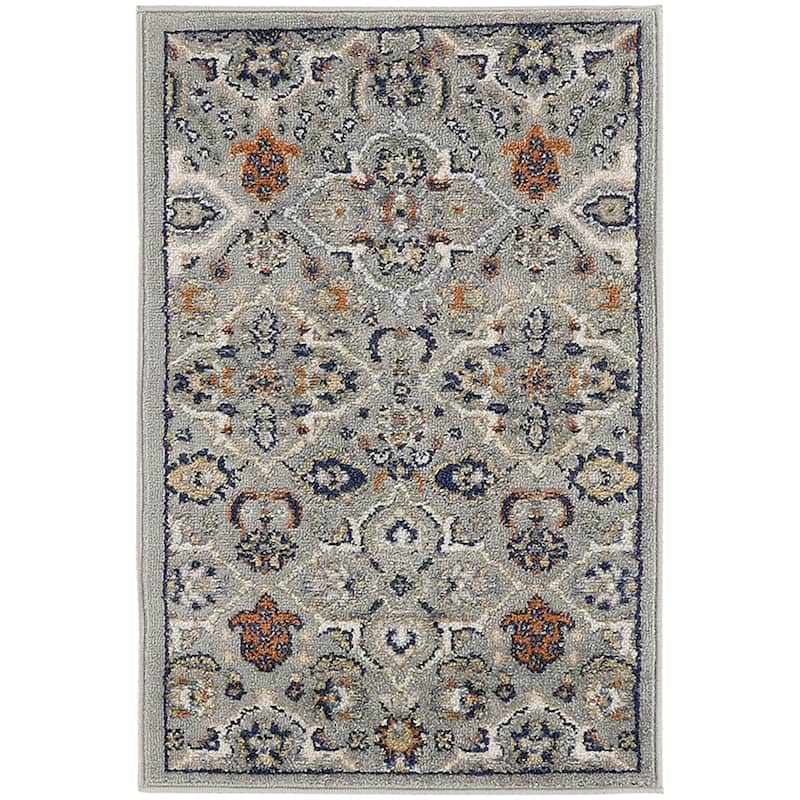 Nourison Allur Contemporary Boho Floral Medallion Area Rug - 2' x 3' - Grey