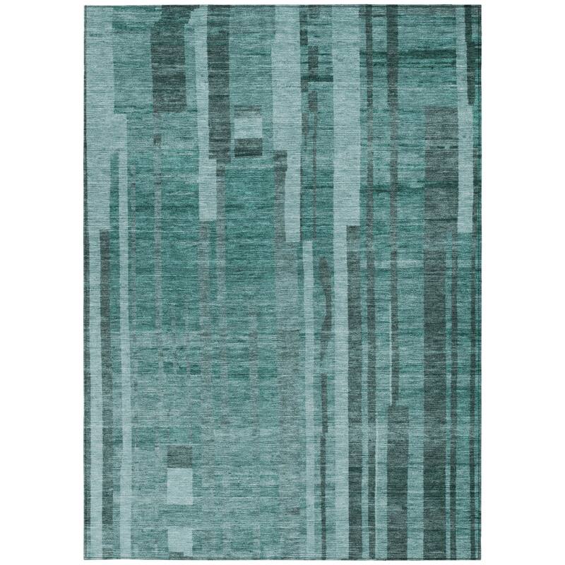 HomeRoots Striped Transitional Rectangle Outdoor Rug
