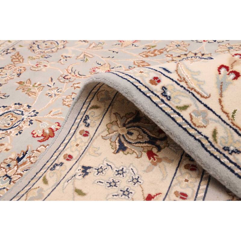 ECARPETGALLERY Hand-knotted Nain Grey Silk, Wool Rug - 5'9 x 6'1