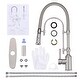 preview thumbnail 40 of 87, WOWOW Single Handle Gooseneck Pull Down Sprayer Kitchen Faucet