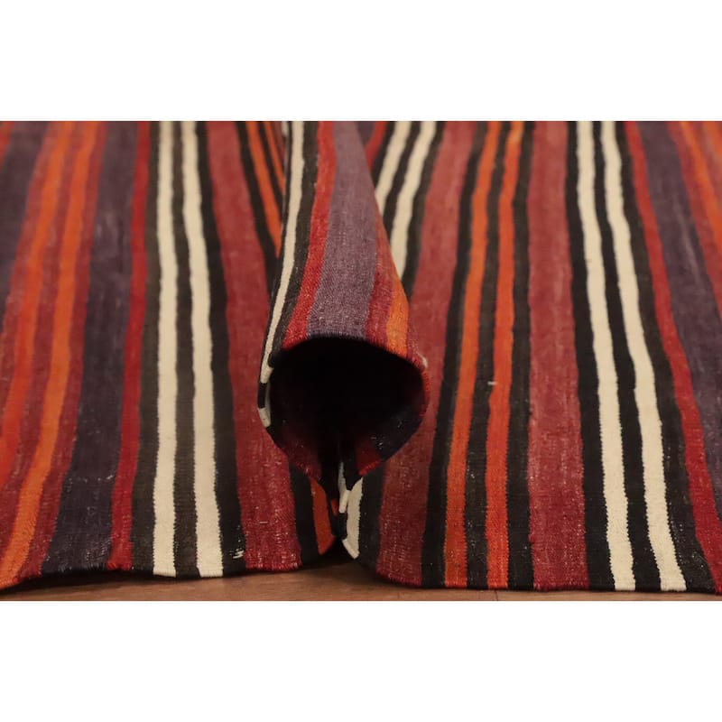 Hand Woven Oriental 100% Wool Carpet Southwestern Geometric Red Kilim Area Rug - 7' 11'' X 5' 0''