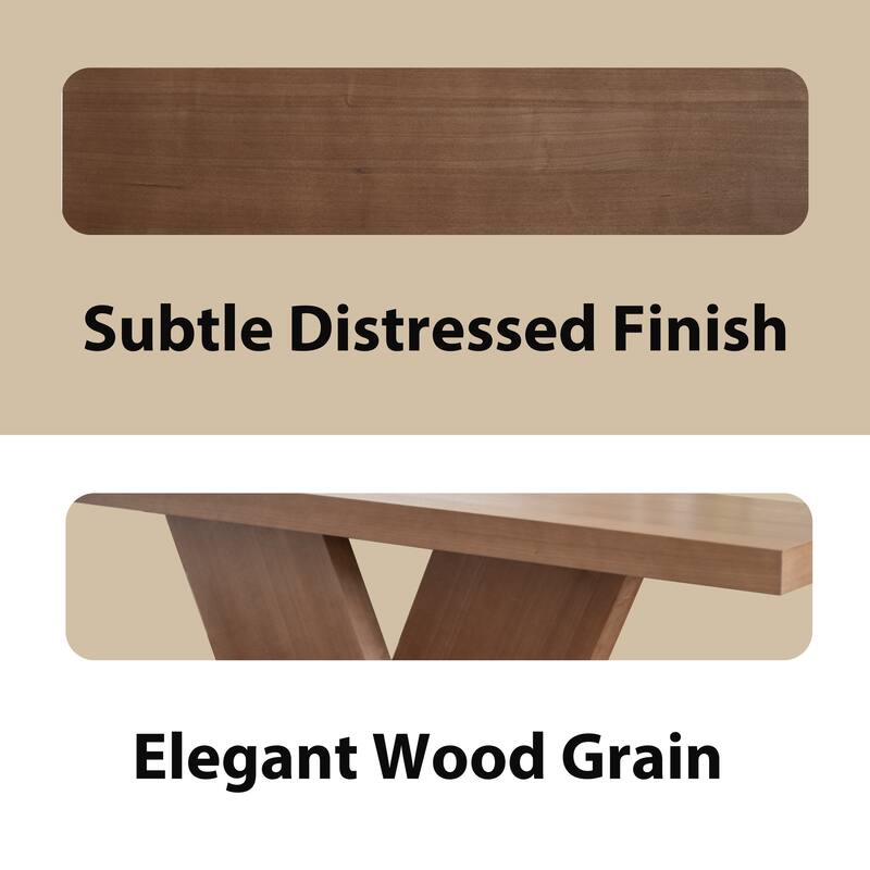 Rossetta Modern Artistic Geometric Design Wooden Console Table with Wide Tabletop