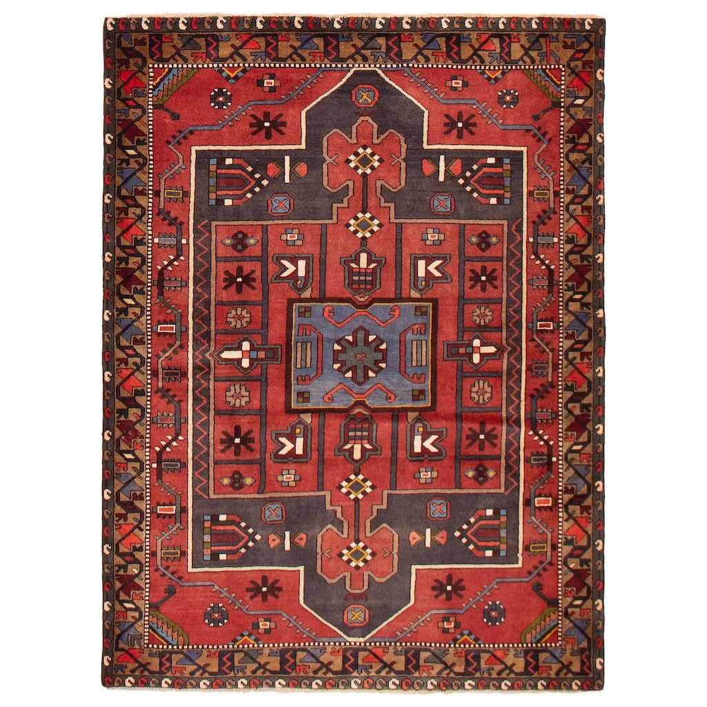 ECARPETGALLERY Hand-knotted Kayseri Vintage Red Wool Rug - 4'10 x 6'6