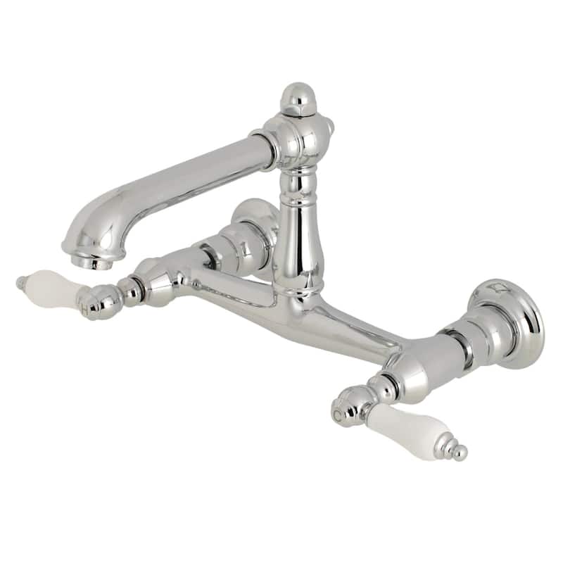 Kingston Brass English Country 1.2 GPM Wall Mounted Bridge Bathroom - Polished Chrome
