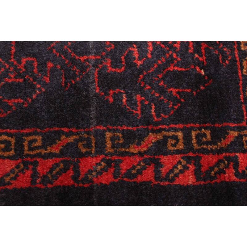 ECARPETGALLERY Hand-knotted Teimani Dark Navy Wool Rug - 2'10 x 4'6