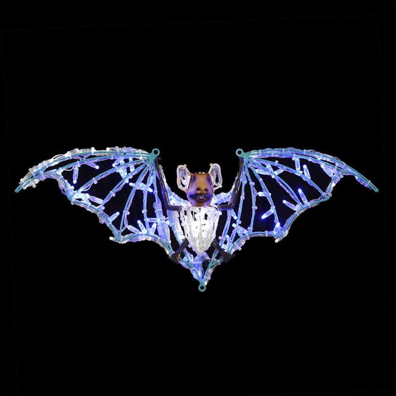 LED Lighted Bat Outdoor Halloween Decoration - 31.5" - Turquoise Blue