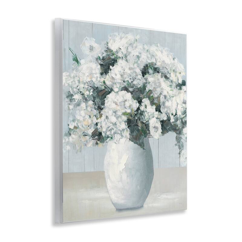 Stupell Timeless White Flower Vase Wall Plaque Art Design By Sally Swatland