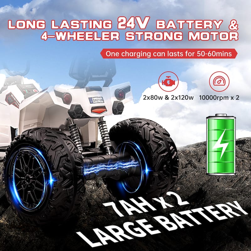 Kids ATV 24V Ride on Car 4WD Quad Electric Vehicle