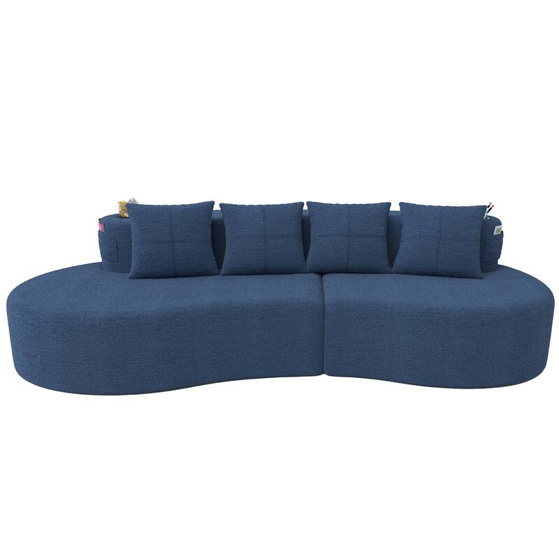 Modern Curved Sectional 3 Seat Minimalist Elegant Half Moon Sofa Compressed Modular Sectional Sofa for Living Room, Office