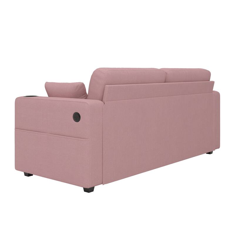 Sofas, Couch Set, 3 Seats Sofa, USB Charging,Wood Frame, Easy to Install, with Storage, Charging Station, Cup Holder