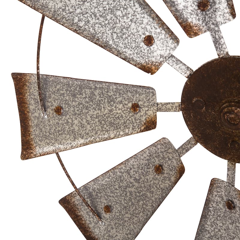 22"D Vintage Farmhouse Metal Wind Spinner Wall Decor by Glitzhome