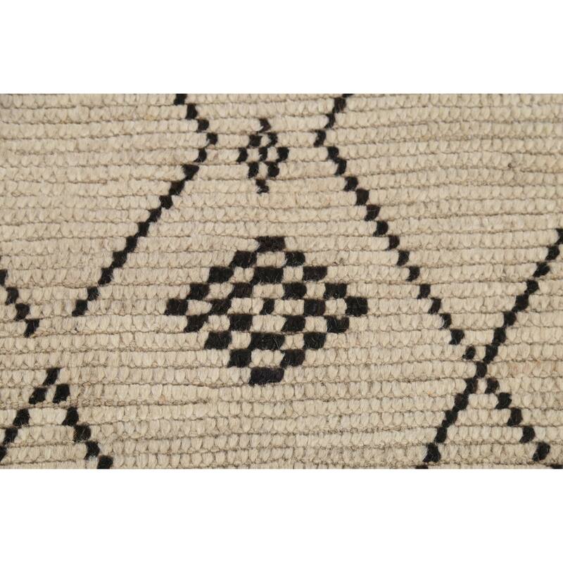 Trellis Geometric Moroccan Area Rug Handmade Wool Carpet - 5'1"x 8'7"
