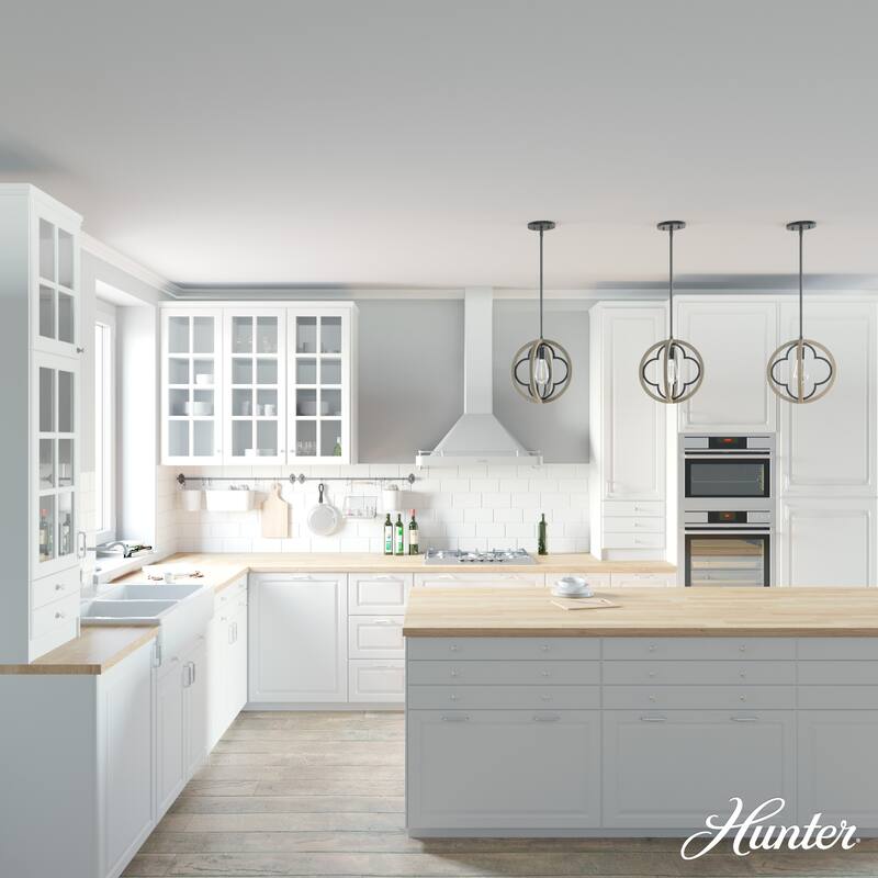 Hunter 12" Gablecrest 1 Light Pendant - Kitchen Island, Dining Room - Modern Farmhouse, French Country, Distressed