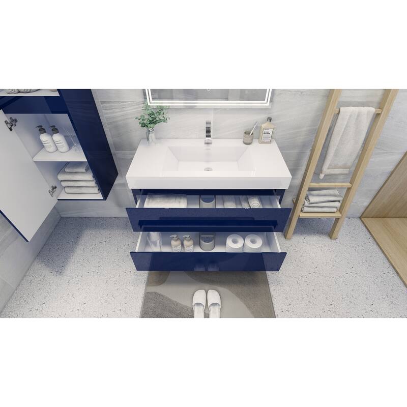Baillie 42'' Wall-Mounted Vanity with Reinforced Acrylic Sink