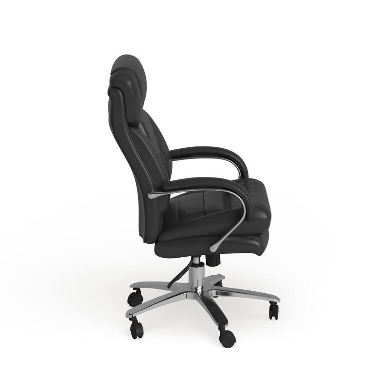 Intensive Use Big & Tall Upholstered Swivel Office Chair with Loop Arms