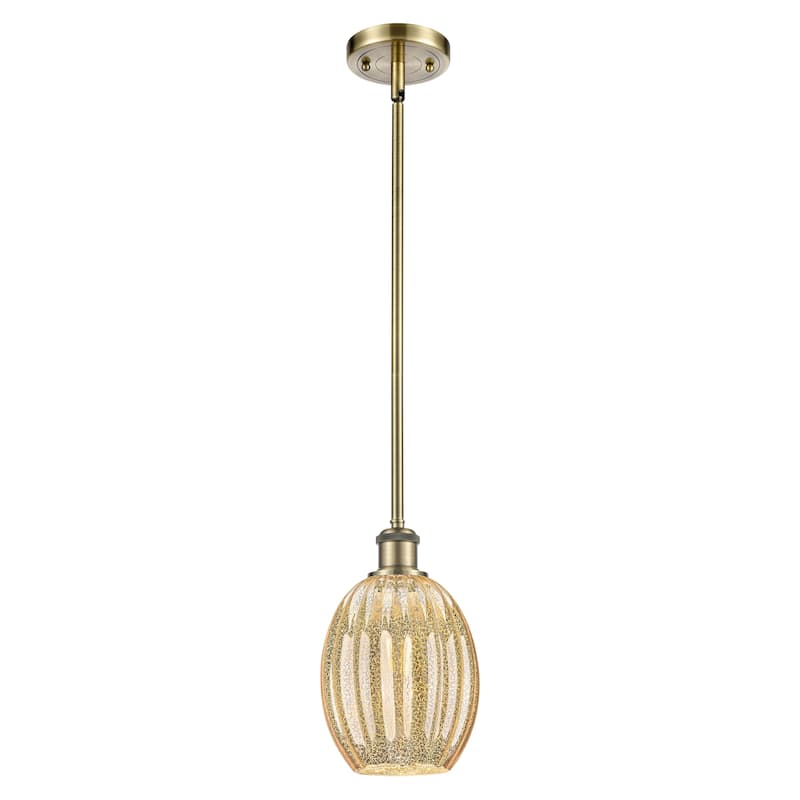 Innovations Lighting Endless Possibilities Ballston - Preston - 1 Light 6" Bulb Shade Stem Hung Mini Pendant - Mercury/Antique Brass