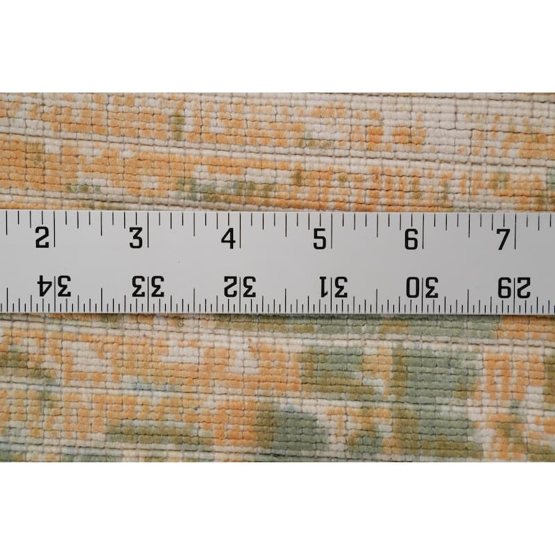 Hand Knotted Oriental Viscose Silk Carpet Modern All-Over Oranges & Rust Abstract Area Rug - 5' 10'' X 3' 10''