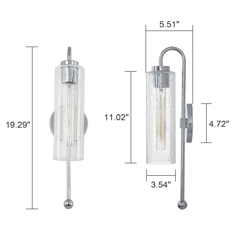 19.53" Single Wall Sconce with Glass Cylinder Shade - W3.54"