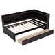 preview thumbnail 18 of 43, Wood Platform Bed with L-shaped Bookcases and Drawers