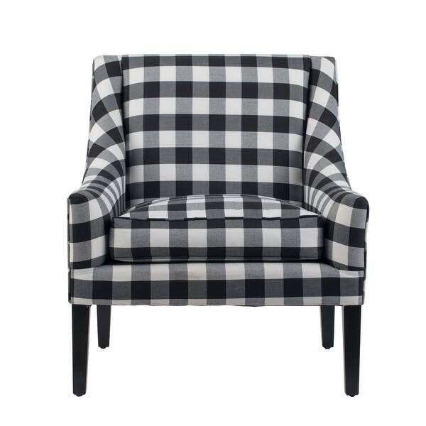 32 Black And White Gingham Plaid Arm Chair On Sale Overstock 30768039