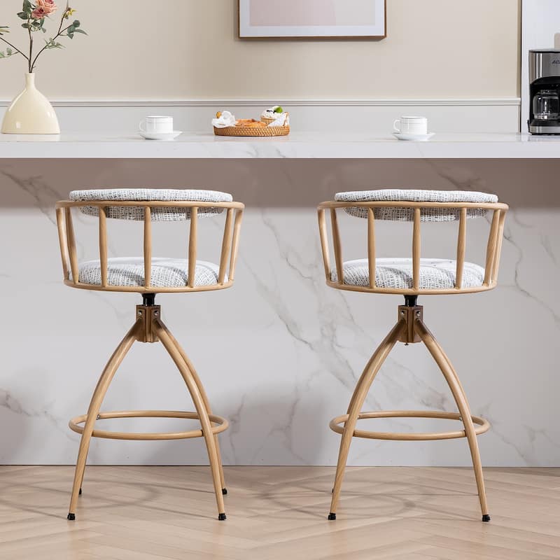 26'' Modern Industrial Design Swivel Counter Stool（Set of 2） - N/A