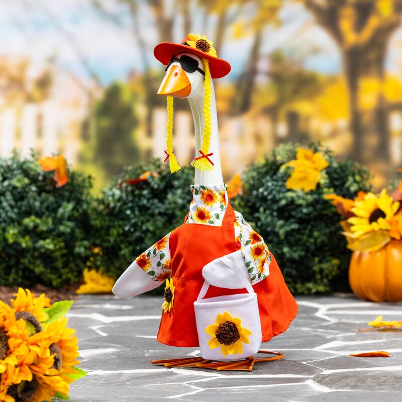 Porch Goose Outfit for Garden Statue - Sunflower Dress
