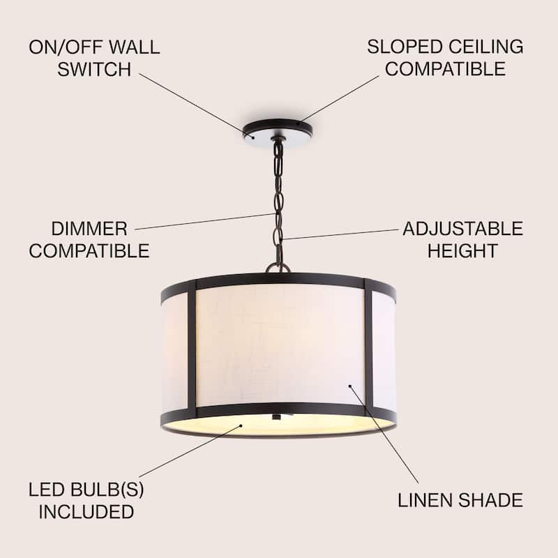 Loop 17" Metal LED Pendant Light, by JONATHAN Y