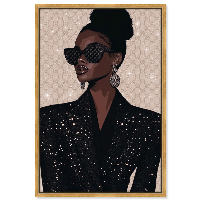 Elegant Woman Sparkle Canvas by Art Remedy - Gold - 24" x 36"