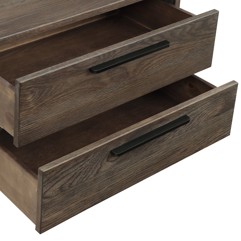 Astoria Solid Oak Wood 2 Drawer Nighstand Bedside Table