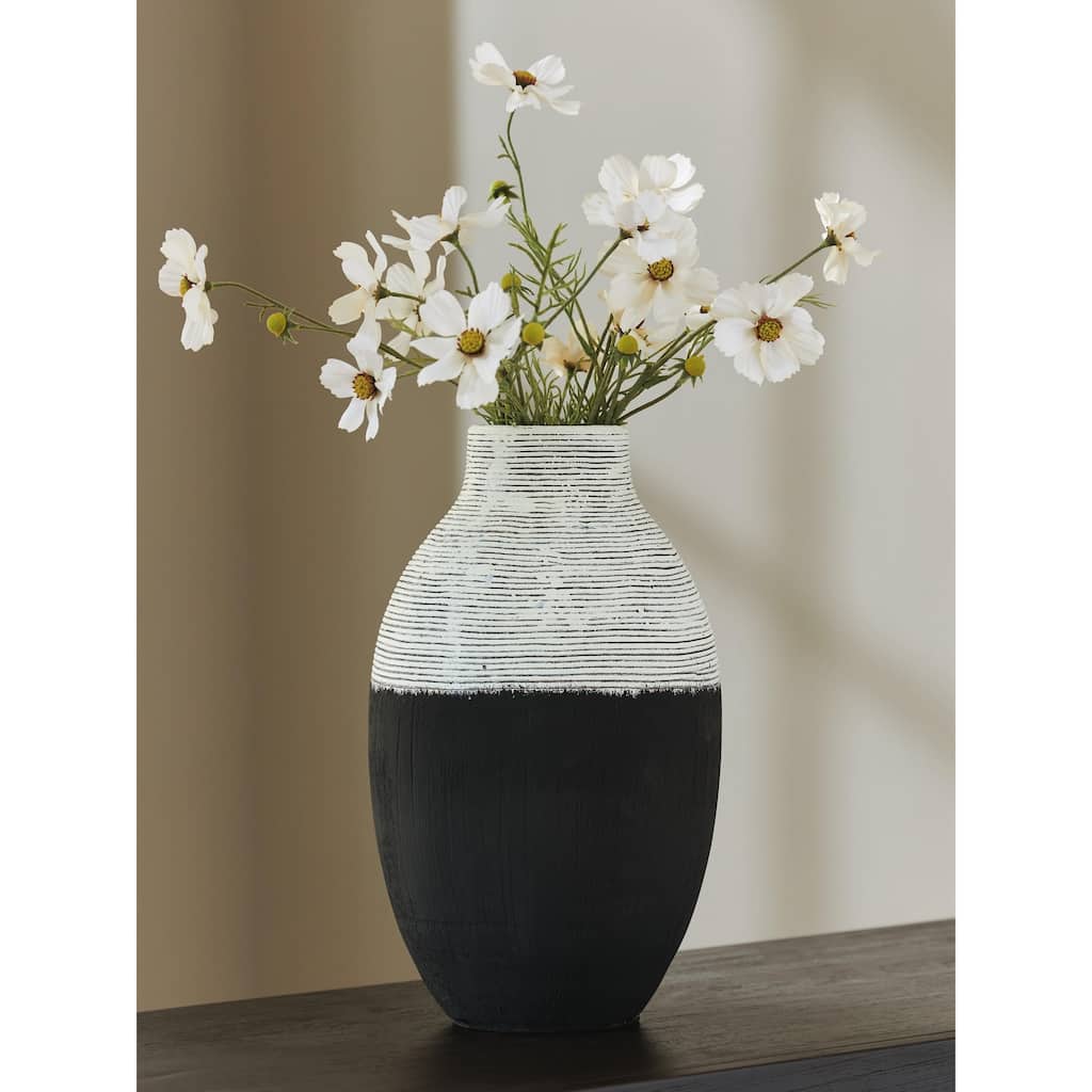 Signature Design by Ashley Girtha Antique Black/White Vase