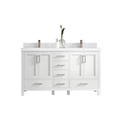 Willow Collections 60 in. W x 22 in. D Malibu Double Sink Bathroom Vanity with Countertop