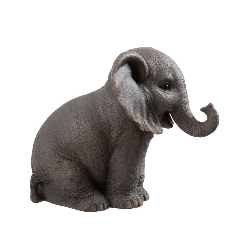Sitting Baby Elephant W/Trunk Up