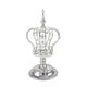 preview thumbnail 17 of 17, Crystal Bead Crown Decor Centerpiece Accent Piece Tabletop with Mirror Stand 10.5" H x 5" D - Silver
