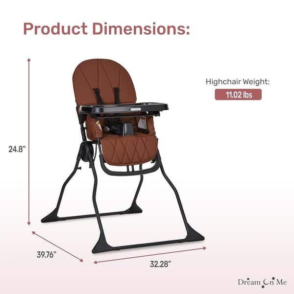 dimension image slide 1 of 4, Dream On Me Snack & Stow High Chair