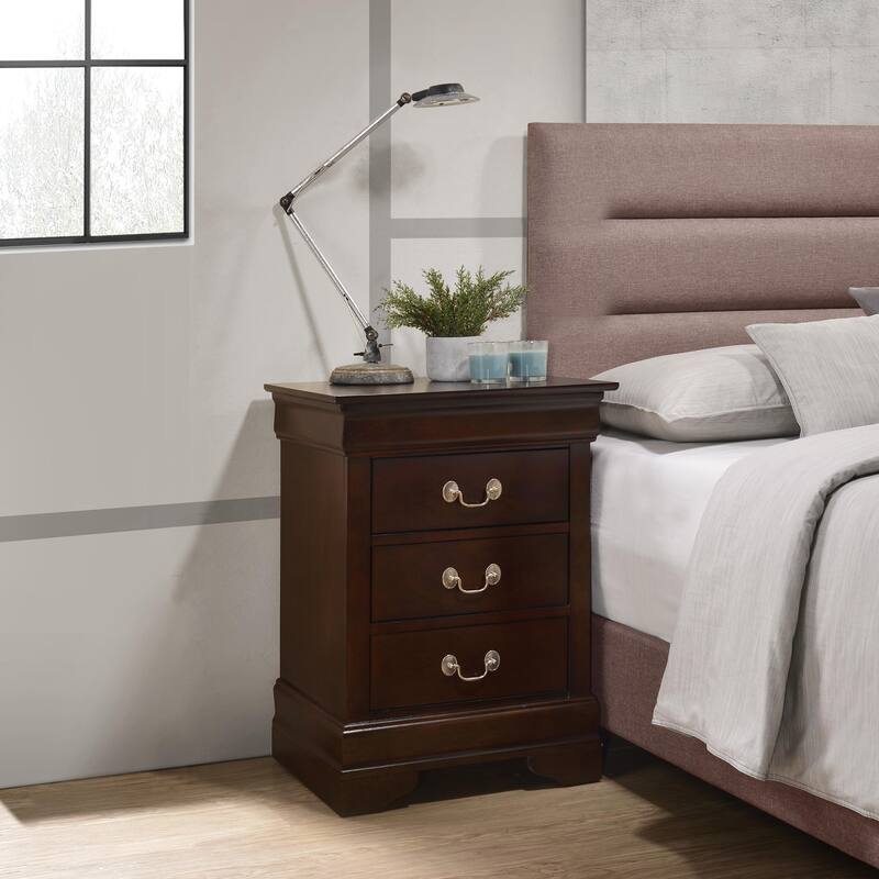 Modern Storage Nightstand with Three Roomy Drawers Bedside Table Bedroom Cabinet for Bedroom