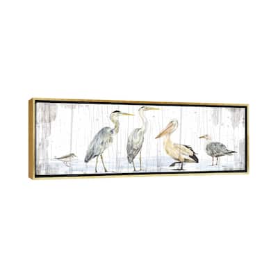 iCanvas "Birds of the Coast Rustic Panel" by Tara Reed Framed Canvas Print