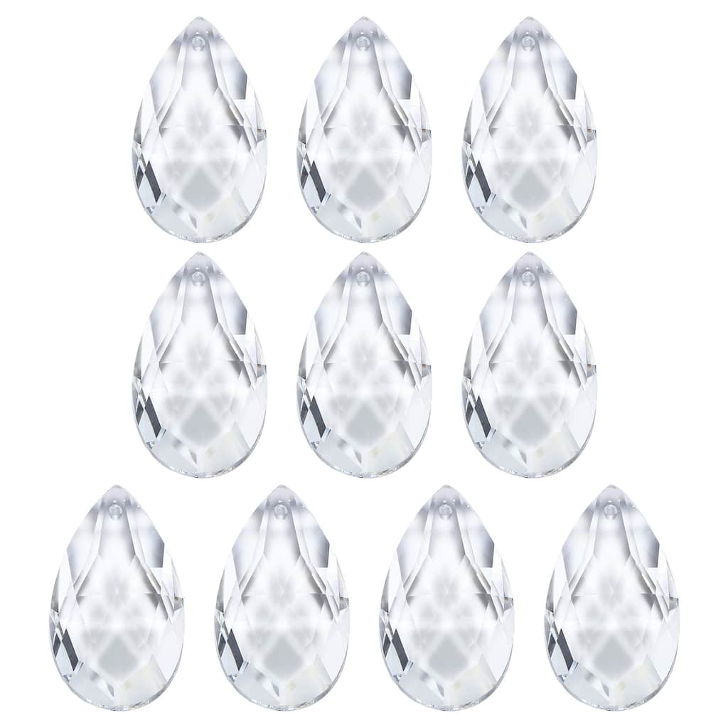 K9 Crystal Pendants Teardrop Beads, 10 Pack 38mm Chandelier Prisms DIY