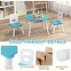 preview thumbnail 49 of 48, Costway Kids Wooden Round Table & 2 Chair Set w/ Center Mesh Storage - See Details