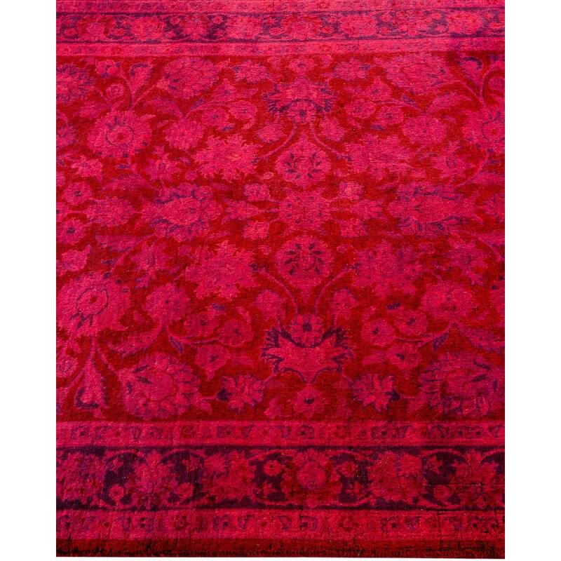 Overton Hand Knotted Wool Vintage Inspired Modern Contemporary Overdyed Pink Area Rug - 3' 1" x 5' 2"