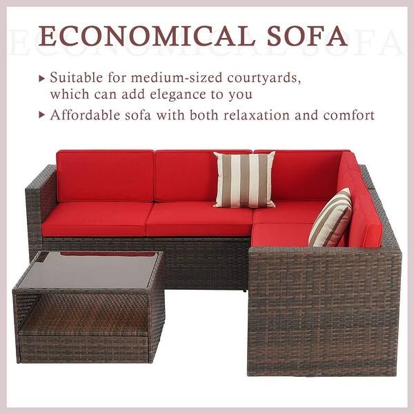 Shop Suncrown Outdoor Patio 4 Piece Wicker Sofa Set Overstock 31169867