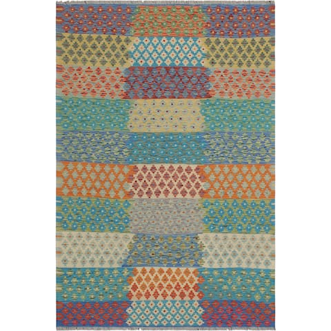 Rustic Turkish Kilim Gigi Hand-Woven Area Rug - 6'0" x 8'1"