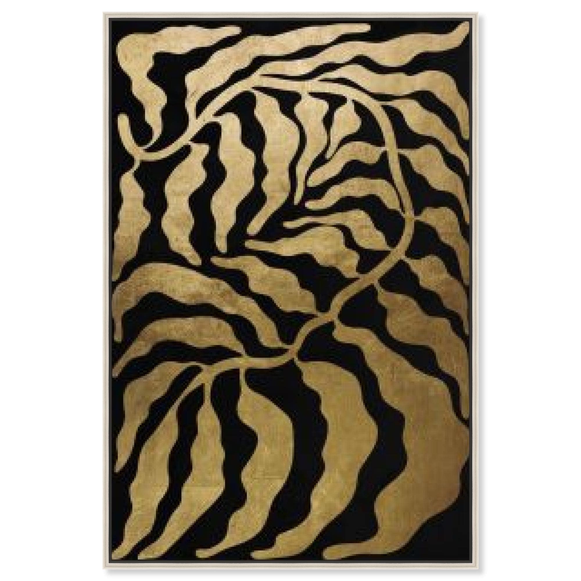 Nature Waves Noir Canvas Delicate Farmhouse Wall Art by Art Remedy