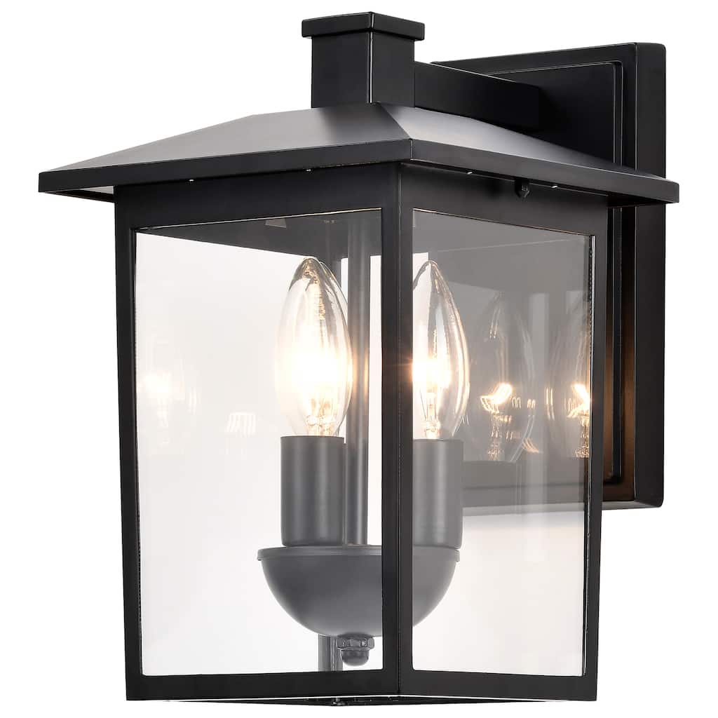 Jamesport Outdoor Small Wall Light Matte Black Finish Clear Glass