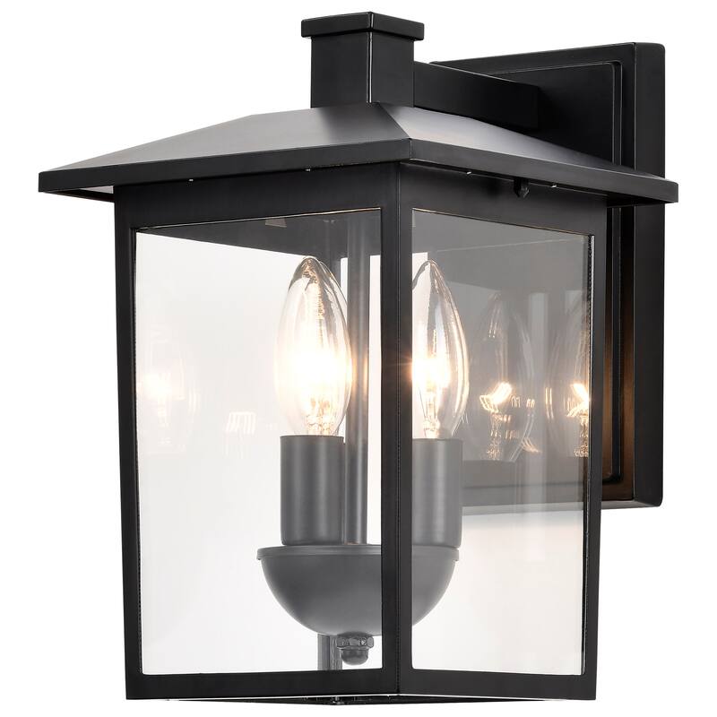 Jamesport Outdoor Small Wall Light Matte Black Finish Clear Glass - Matte Black