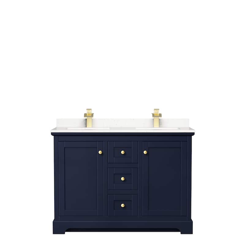 Avery 48 Inch Double Vanity, Cultured Marble Top