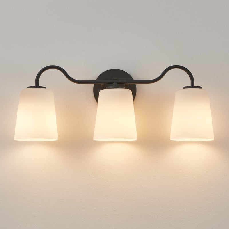 KAWOTI W23.5 inch Bathroom Vanity Light with Frosted Glass - W23.5" x E6" x H8.7"