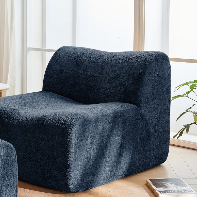 Comfortable and Space-Saving Single Foam Compression Sofa Chair with Footrest + Pillow