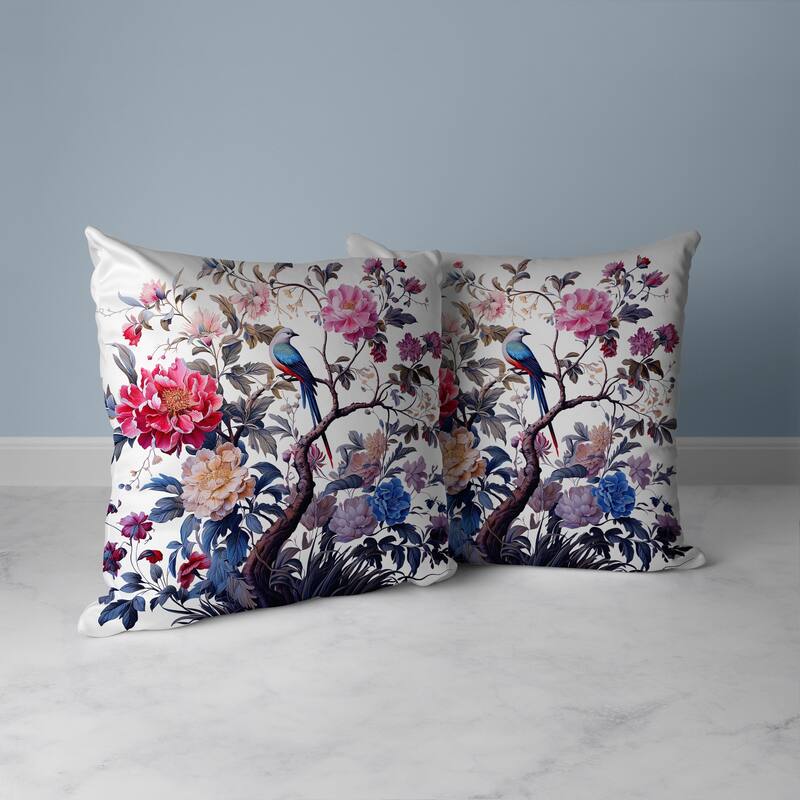 Bloom Bower Bliss Faux Suede Reversible Throw Pillow White and Pink